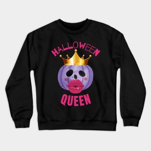 HALLOWEEN QUEEN - Funny Halloween Pumpkin Head | Halloween Costume Crewneck Sweatshirt